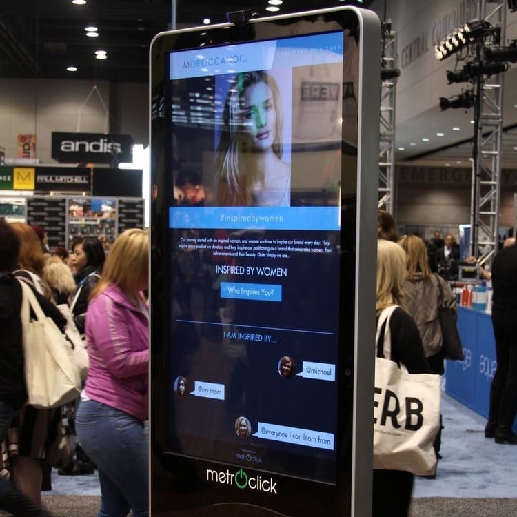 moroccan oil interactive kiosk tradeshow system metroclick
